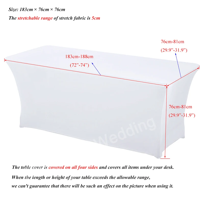HAORUI Rectangular Tablecloth Spandex Lycra Stretch Wedding Table Cover Trestle 8Ft/6Ft/4Ft | Дом и сад