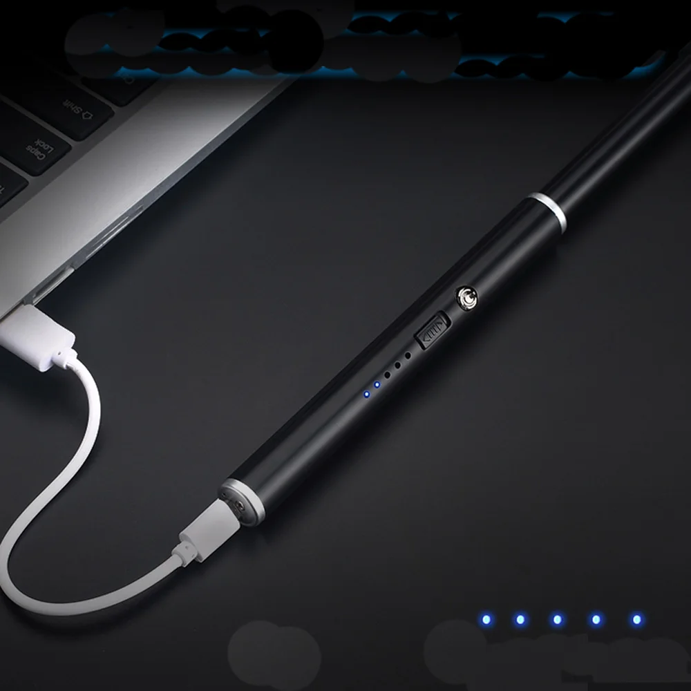1 шт. перезаряжаемая USB дуговая зарядная Зажигалка 360 Вращение воспламенитель