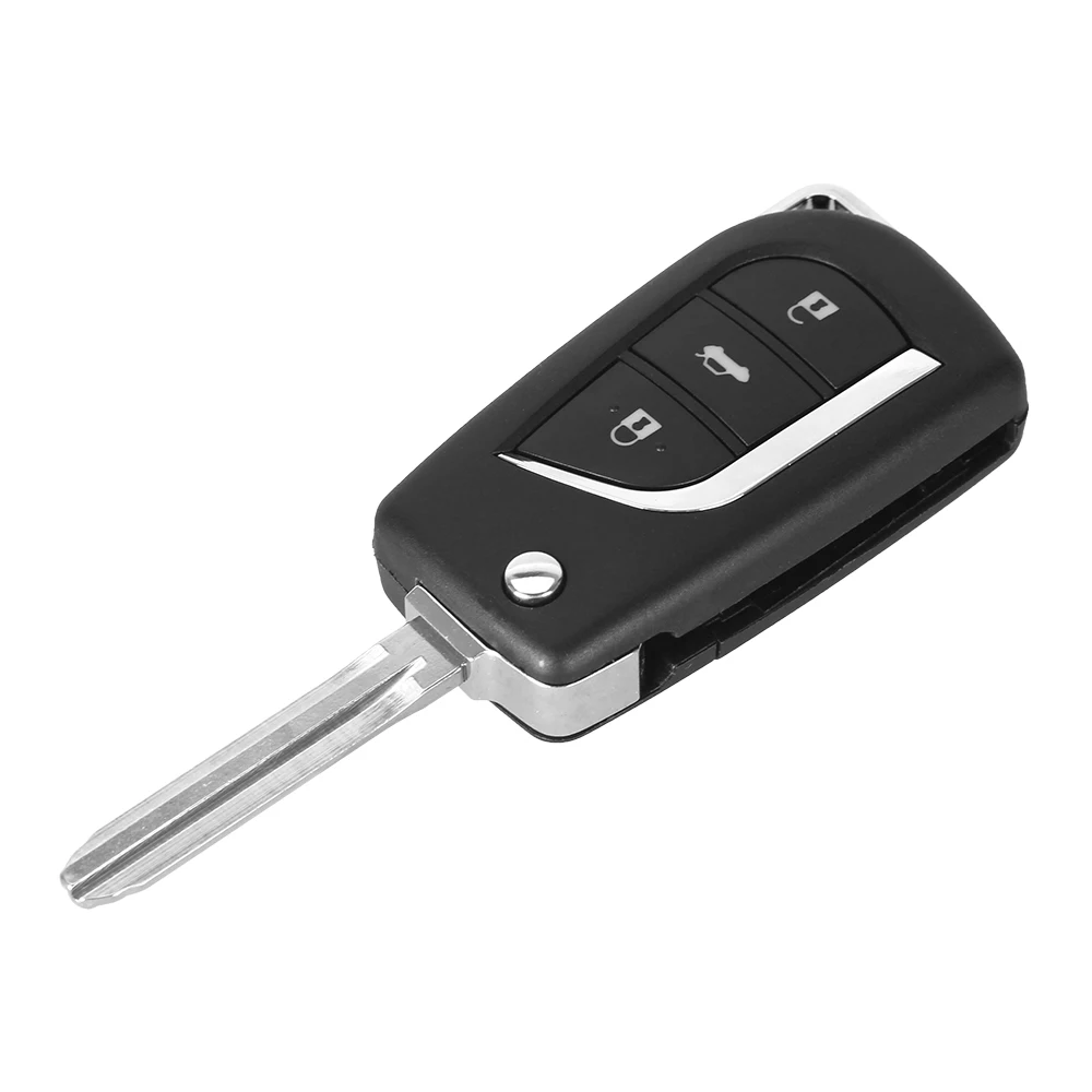 Замена KEYYOU 3 кнопки Складной флип-пульт дистанционного ключа автомобиля чехол Брелок для Toyota Corolla RAV4 пустой чехол TOY43 Blade