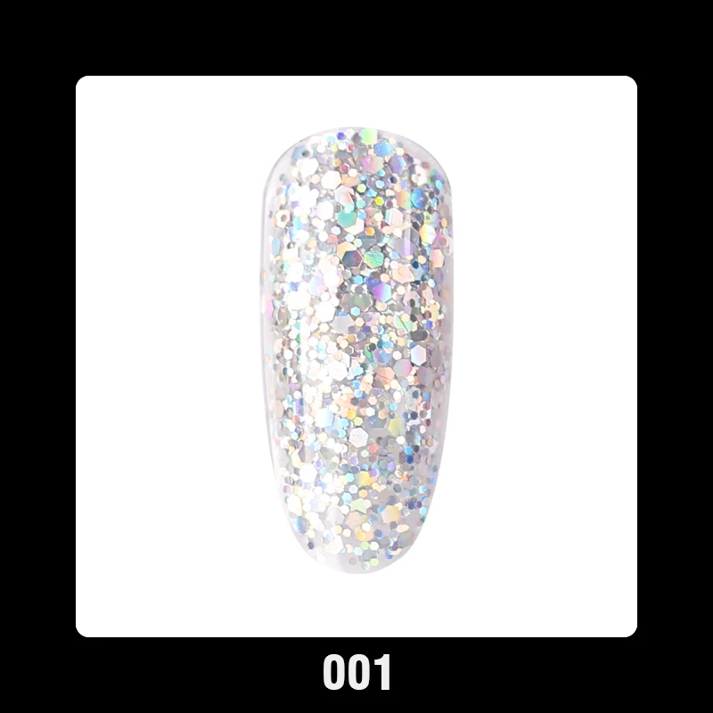 001 Beautilux 1 шт. ослепительный сверкающий Радужный Гель-лак для ногтей Soak Off УФ; светодиоды; ногти АРТ блеск Bling розовое золото серебро Гель-лак 10 г - Цвет: 001