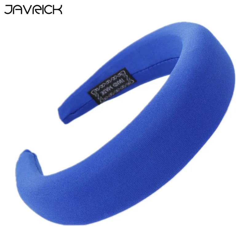 Royal Blue Модная губчатая бархатная повязка на голову для девушек и женщин, винтажные вечерние обручи для волос конфетного цвета, повседневный широкий эластичный головной убор - Цвет: Royal Blue