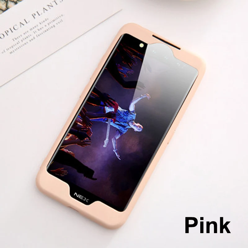 NEX2 из силикона Крышка для VIVO NEX 2 Чехол 6,39 ''анти-шок контрастный дизайн задняя крышка 2-экран для VIVO Nex 2 Nex2 крышка - Цвет: Розовый