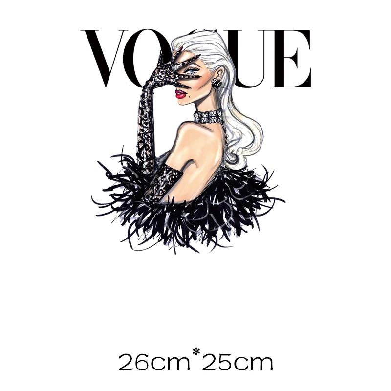 Термочувствительные патчи Мода VOGUE полосы термо-Стикеры для одежды на одежде гладить на переводах для одежды применение одного пользовательского