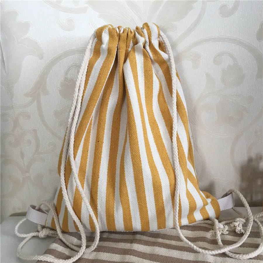 Хлопковый холщовый рюкзак YILE на шнурке сумка для книг и обуви синяя розовая