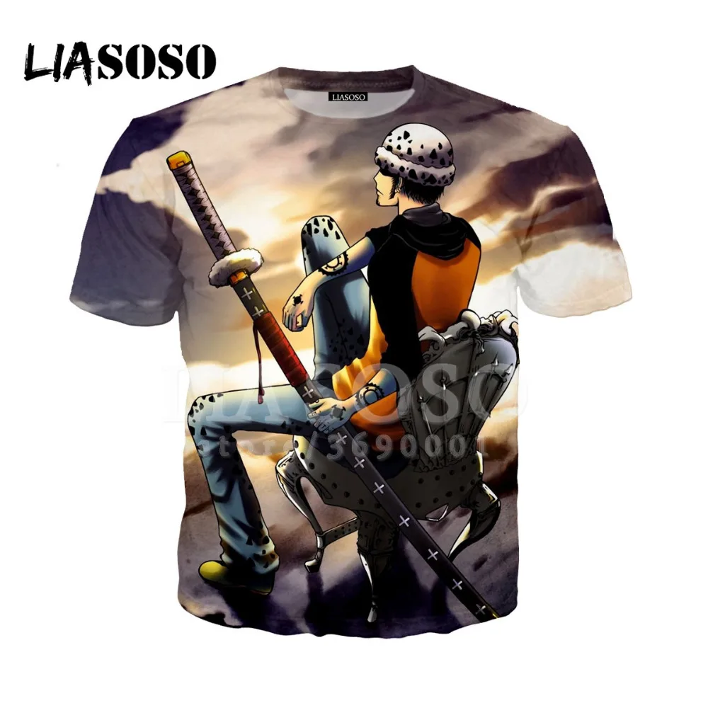 LIASOSO 3D принт для женщин и мужчин Аниме One Piece Adventage Luffy Nami Usopp футболка Летняя хип хоп