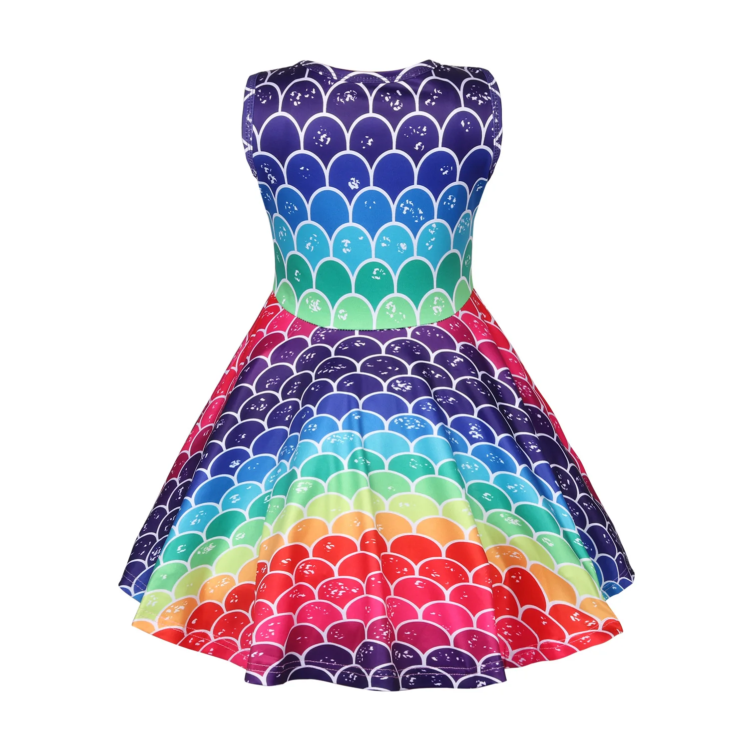 Rainbow Unicorn Girls Little Mermaid Summer Dress Children Sleeveless Ariel Casual Sundress Kids Birthday Party Princess Costume | Детская