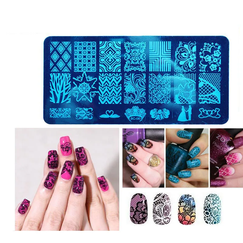 Шаблоны для дизайна ногтей Addfavor цветочное животное кружево стемпинга пластина