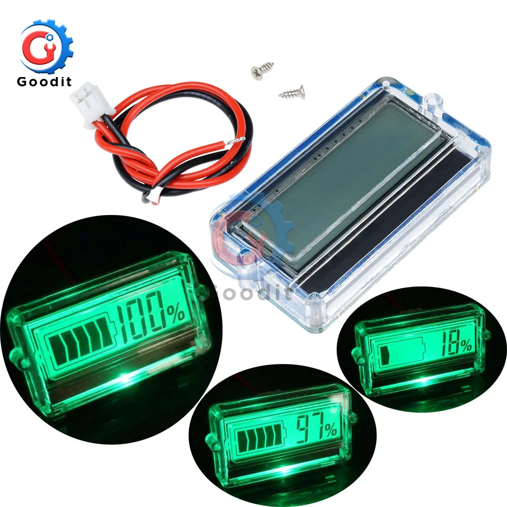Waterproof 12V 24V 36V 48V LCD car Acid Lead Lithium Battery Capacity Indicator Digital Voltmeter Voltage Tester | Инструменты