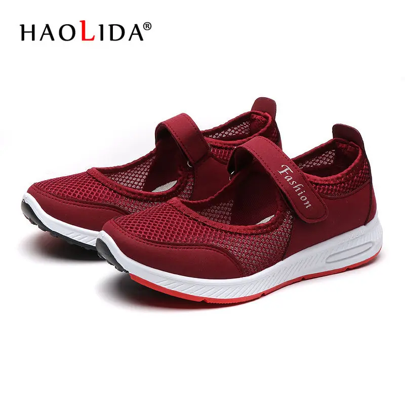 Туфли женские на плоской платформе дышащие сетчатые Мокасины повседневная обувь