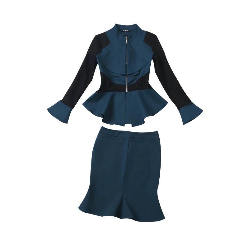 2018 осеннее и зимнее Новое модное женское платье большого размера OL костюм из двух