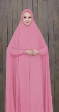 3light pink Новинка, большой размер, длинный рукав, хиджаб, Женская молитвенная одежда(145~ 160 см), белый, черный, кофейный, верблюжий, розовый, синий, фиолетовый, коричневый, зеленый - Цвет: 3light pink