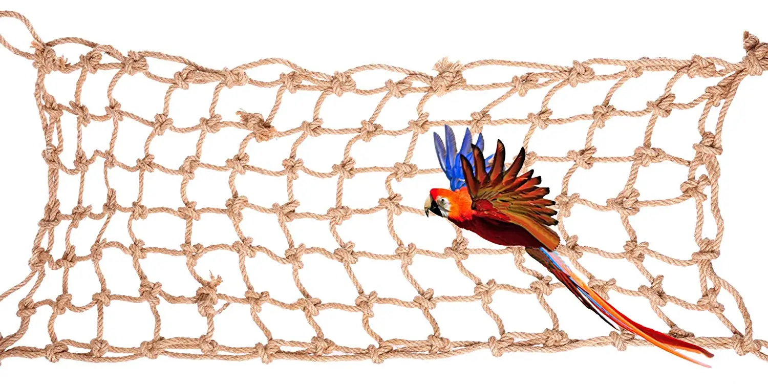 

45x90 см попугай скалолазание пеньковая веревка птичья сетка подвесная игрушечная клетка лестница для игры в спортзал подставка гамак какакау африканские Будды