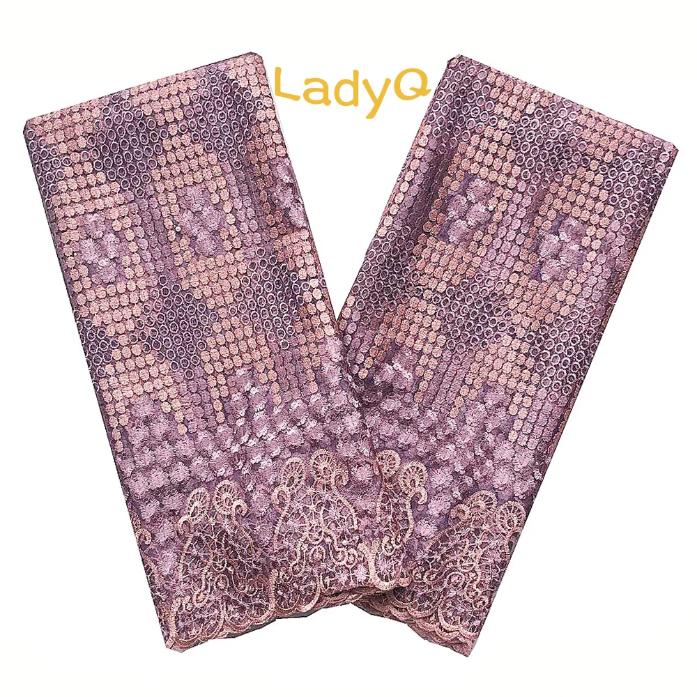 Кружевная ткань 5 ярдов кружевная в африканском стиле гипюр высокое качество