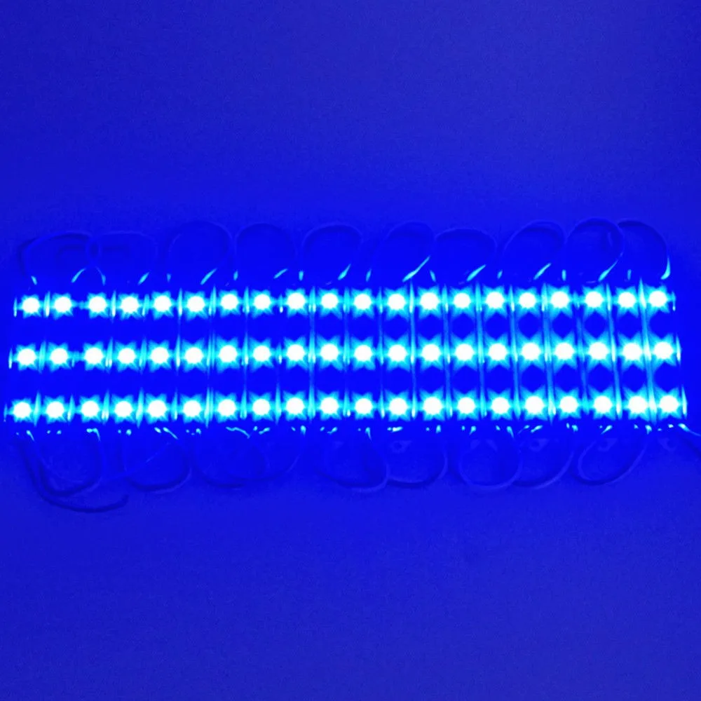 100 шт./лот DC12V SMD 5050 3 светодиодный модули зеленый/красный/синий/RGB/белый/теплый белый IP65 Водонепроницаемый