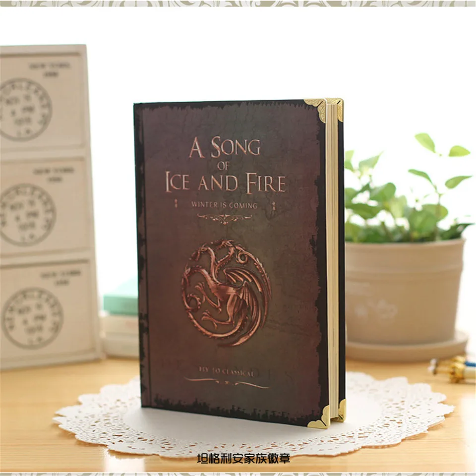 Горячая Новинка Jingu Ice And Fire Songs блокнот права игры ретро ноутбук Континентальный твердый переплет дневник планировщик блокнот