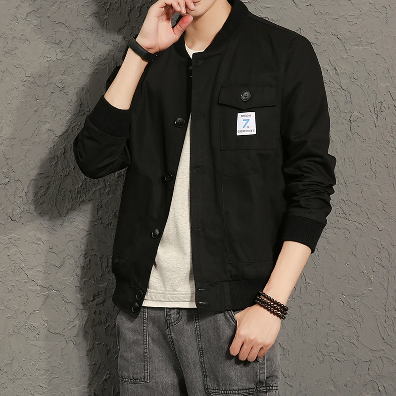 Куртка мужская с японским воротником Повседневная модная большие размеры весна