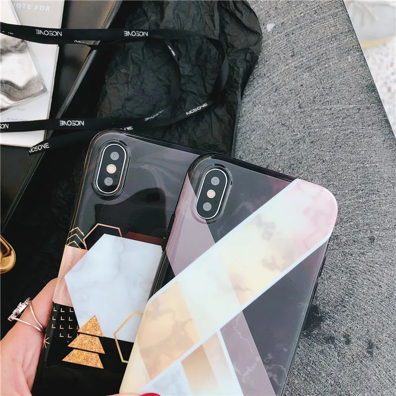 Модный черный мраморный чехол для телефона iphone XR X XS Max iphone6S 6 7 8 Plus мягкая крышка IMD