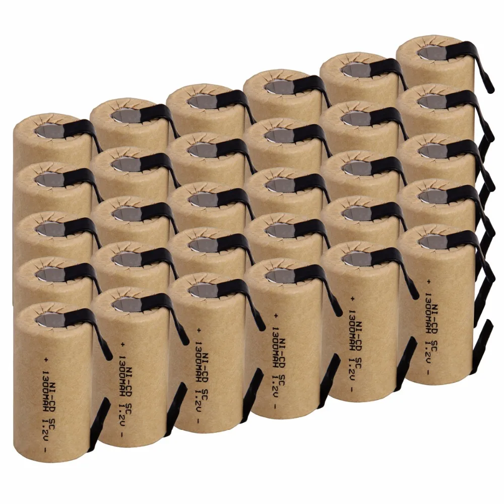 30 шт. SC 1300mah 1 2 v аккумулятор NICD аккумуляторные батареи для аварийного светильник