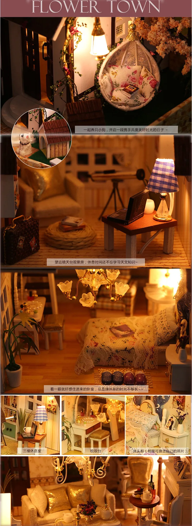 DIY деревянный дом Miniaturas с мебели DIY Миниатюрные домики кукольный домик игрушки для детей подарок на Рождество и день рождения K13