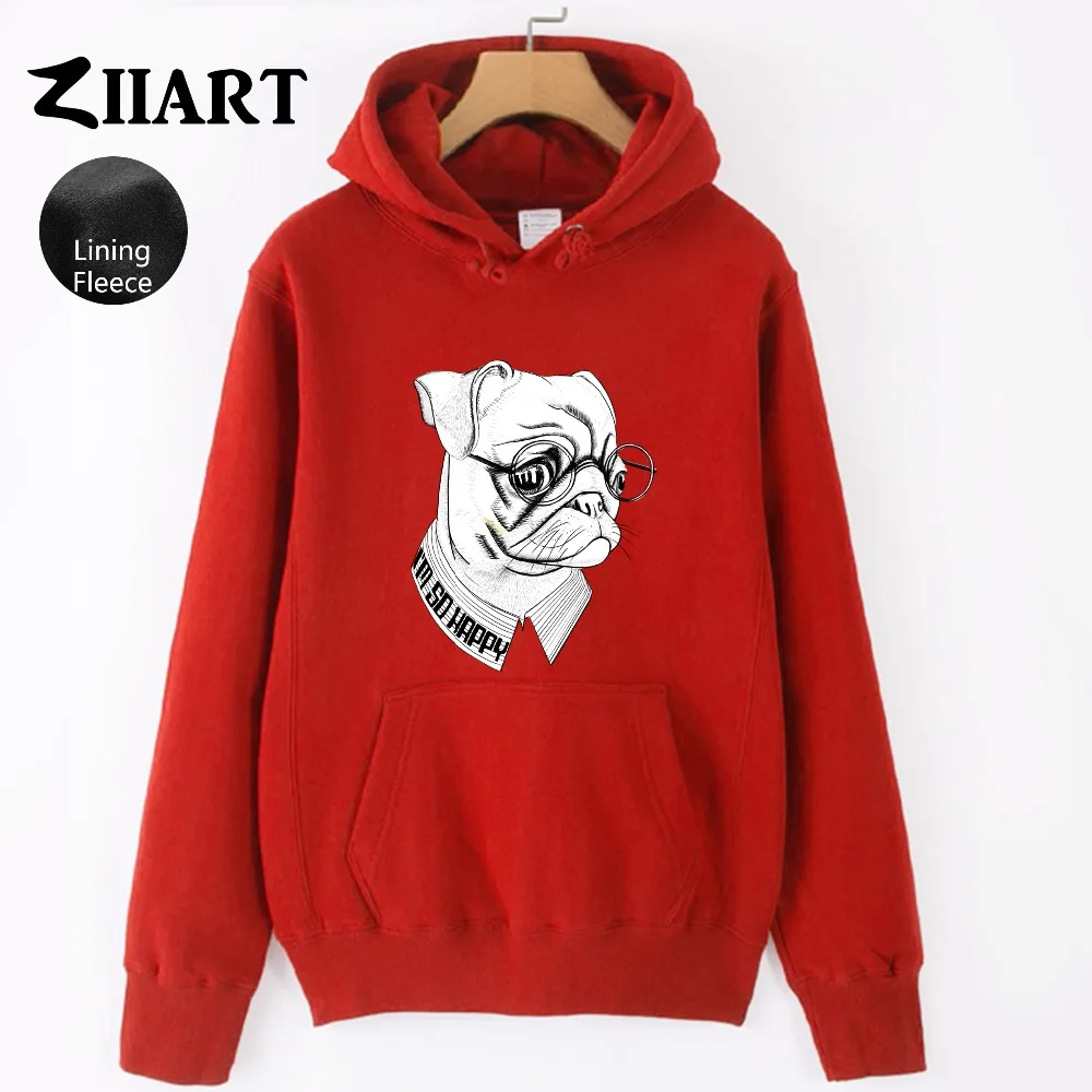 I'm So Happy Pet Dog Bulldog очки полосатая рубашка мужская флисовая толстовка с капюшоном
