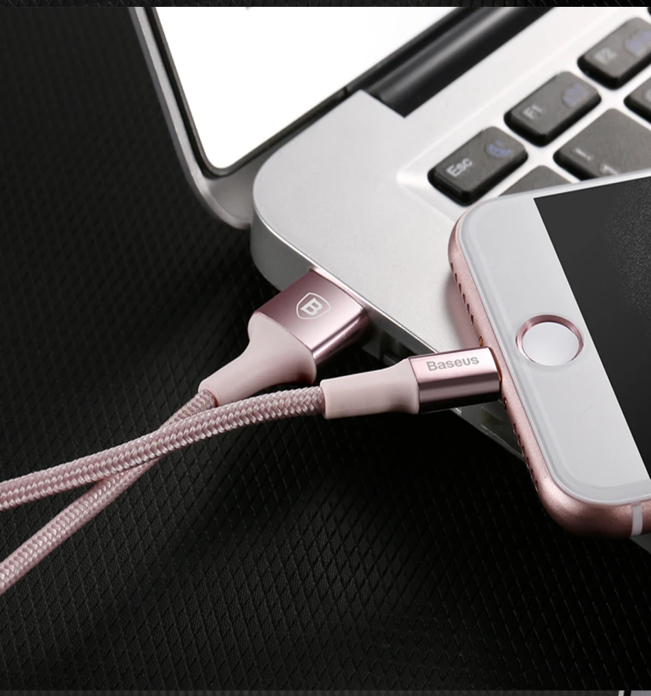 Baseus USB кабель для iPhone 5S 6 6S Plus 7 plus 8 plus X светодиодный светильник 2A кабель для быстрой зарядки для iPhone светильник
