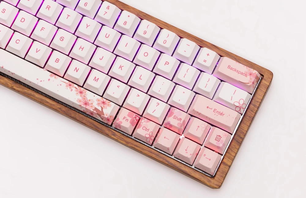 GK64 механическая клавиатура 64 клавишная краситель sub keycaps Деревянный