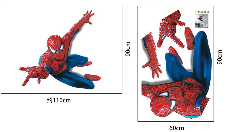 3D наклейки на стену с человеком-пауком для детской комнаты большой гостиной диван фон креативные наклейки домашний декор