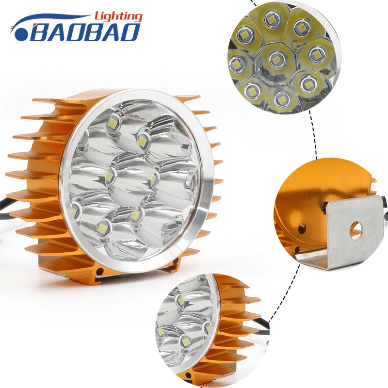 HUJO 1 шт. мотоцикл 9LED налобный фонарь 27 Вт Универсальный Стайлинг