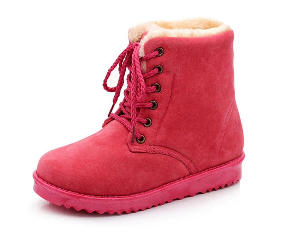 Зимние ботинки Мода женщин Сапоги Теплые Туфли Снегоступы Голенище Плоская