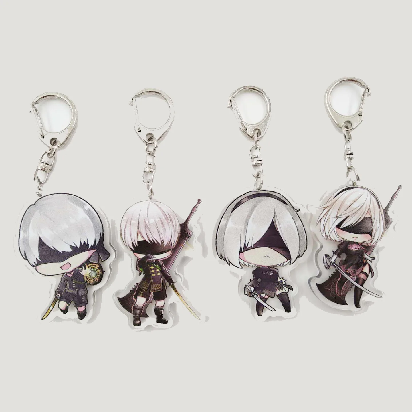 4 стиля акриловый брелок Аниме NieR:Automata YoRHa № 9 Тип S тип A 2 прозрачный двусторонний кулон Keychai|Игровые фигурки и