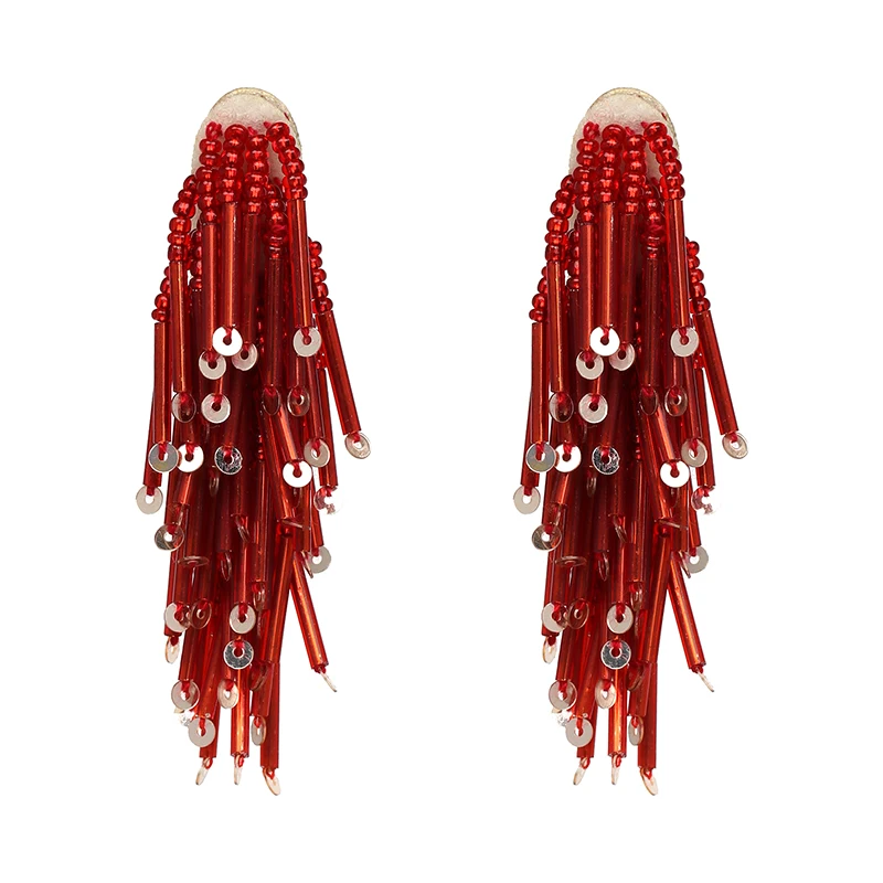 Женские серьги-кисточки Boho длинные серьги с бусинами | Украшения и аксессуары