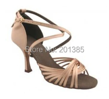 Оптовая продажа женская обувь из телесного атласа для бальных танцев