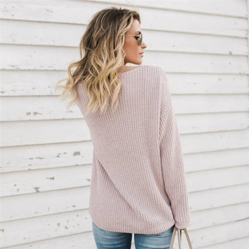 2018 женский осенне-зимний пуловер из синели Женский двухсторонний вшитый