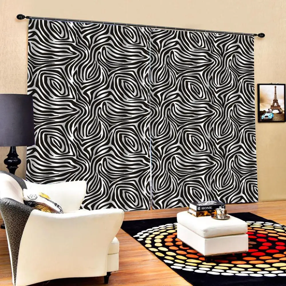 

Customized size Luxury Blackout 3D Window Curtains For Living Room simple wave curtains for bedroom Decoration curtains