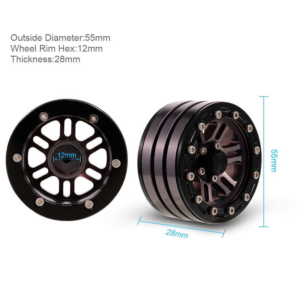 4 шт. 1/10 металлический сплав 1 9 &quotобод колеса Beadlock для Traxxas HSP Redcat Tamiya Axial SCX10 D90 Hpi 4WD