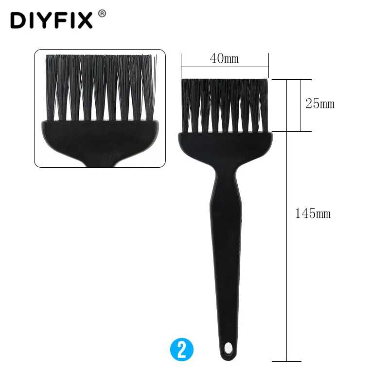 DIYFIX 8 в 1 Антистатическая щетка для пыли ESD безопасная жесткая щетка для чистки BGA SMT печатная плата ремонт Чистые Инструменты Набор