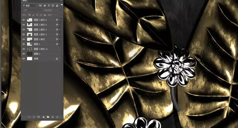 Modern Nordic metal embossed leaves flower 3d living room bedroom background wall | Обустройство дома