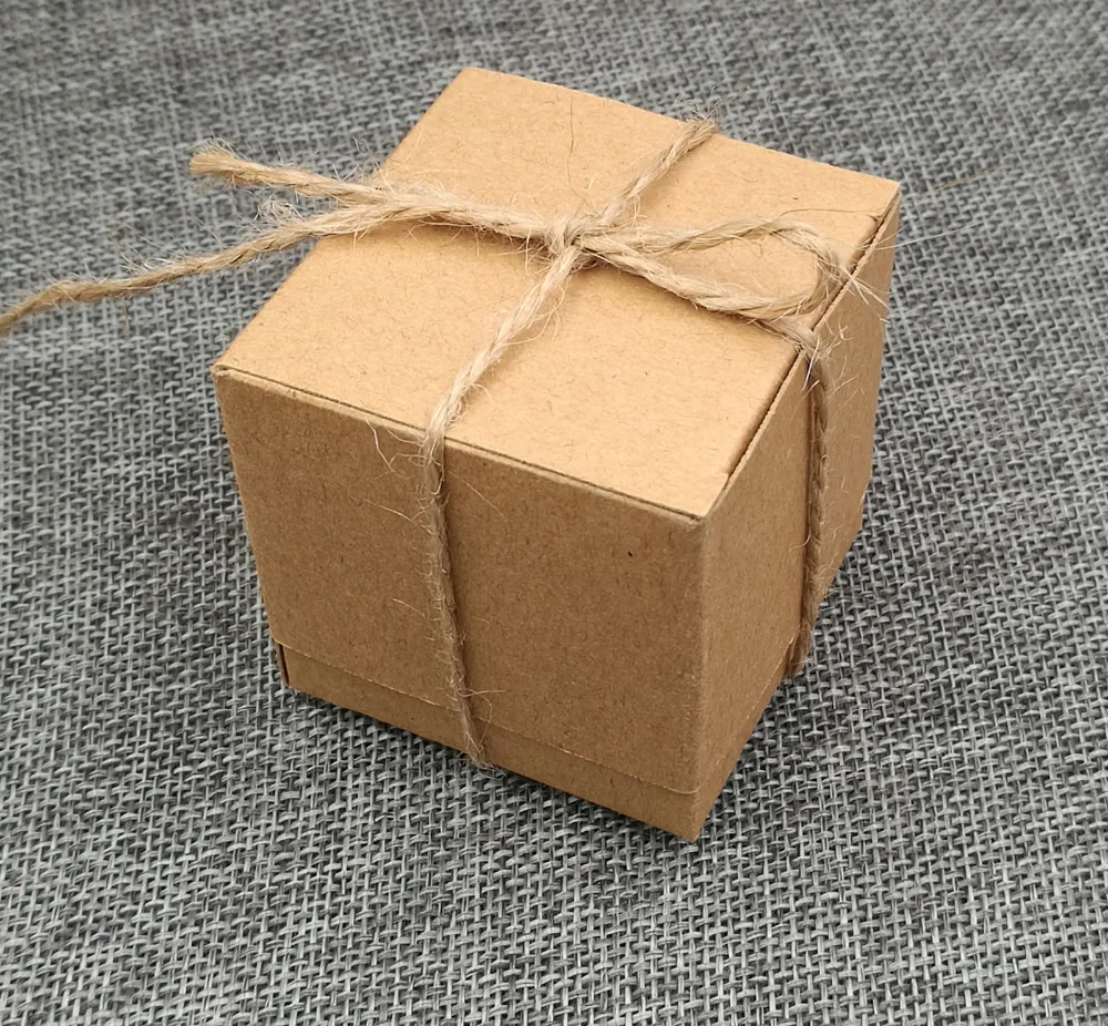 50 шт. коробка для конфет Свадебная из крафтовой бумаги в стиле рустик|bark| |