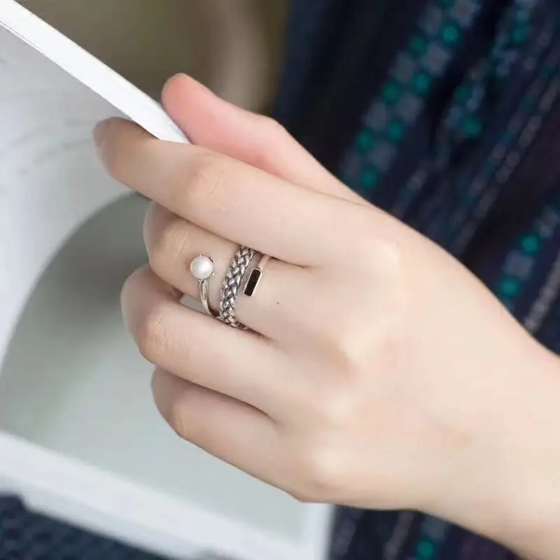 Женское Винтажное кольцо с витой проволокой 1 шт. многослойное регулируемое на