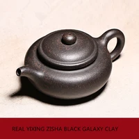chinese real yixing zisha black galaxy clay tea pot 180cc antique style pot of tea marked master teapot ball shaped infuse holes