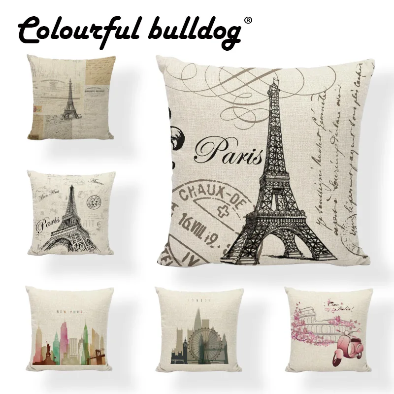 Винтажная королевская Эйфелева башня винтажная наволочка для велосипеда