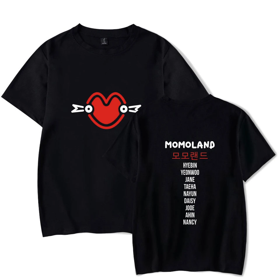 

Модные мужские и женские футболки LUCKYFRIDAYF MOMOLAND Kpop в стиле хип-хоп, Повседневная футболка, футболка с коротким рукавом и круглым вырезом, Одеж...