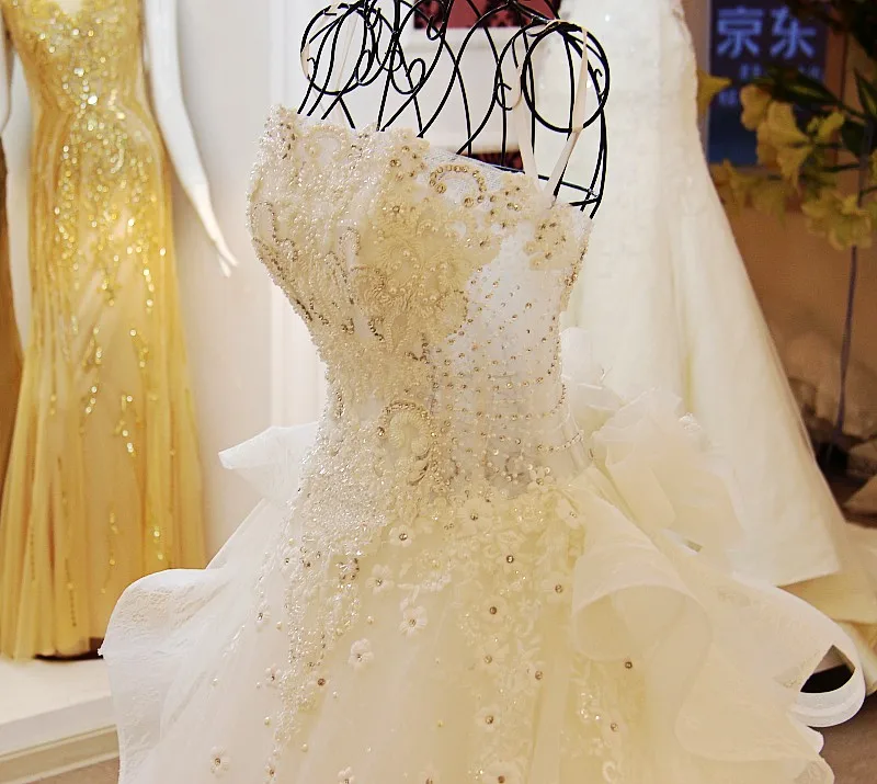 Vestidos De Noiva Романтические свадебные платья без бретелей бальное платье Свадебные платья с жемчугом кружево черное свадебное платье с бисером ремни