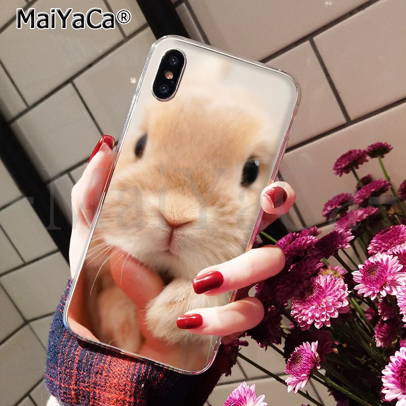 A6 MaiYaCa, мягкий чехол для телефона из ТПУ с милым рисунком кролика, кролика, для Apple iPhone 8, 7, 6, 6S Plus, X, XS, MAX, 5, 5S, SE, XR - Цвет: A6