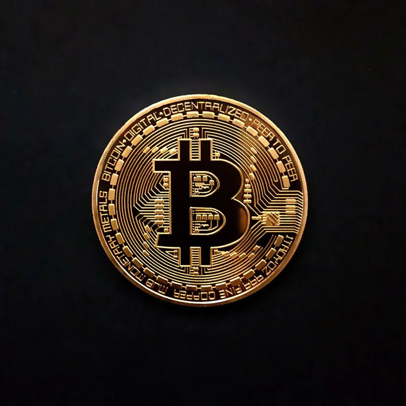 Позолоченная монета биткоинов Коллекционная Коллекция подарок физическая