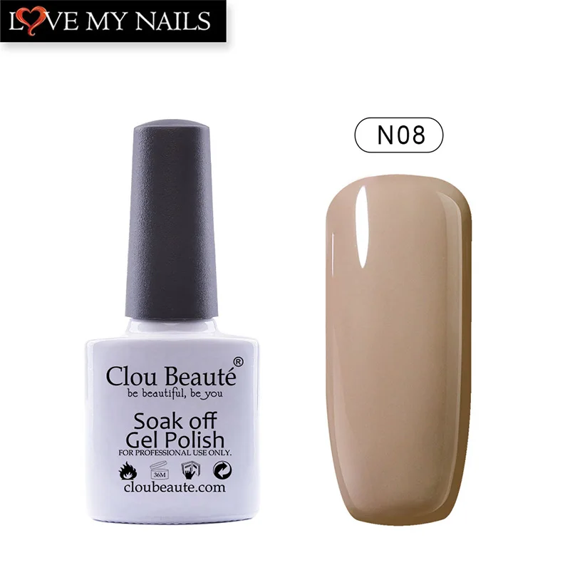 Clou Beaute, 10 мл, замачиваемый Гель-лак для ногтей, горячая Распродажа, телесные цвета, зеленый, розовый, красный лак для ногтей, Гель-лак для ногтей, долговечный дизайн ногтей - Цвет: N08