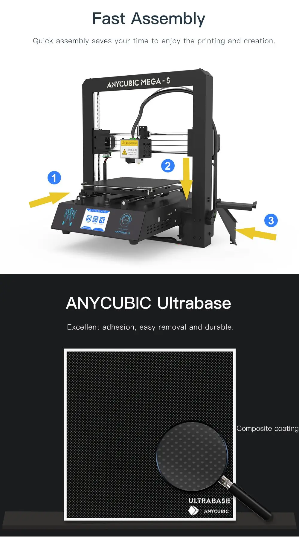 ANYCUBIC Mega-S 3d принтер обновленный принтер большого размера плюс металлический TFT экран 3d Высокоточный 3D Drucker