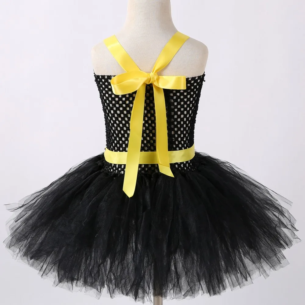 Костюм супергероя для девочек платье-пачка маленьких осеннее желтое и черное