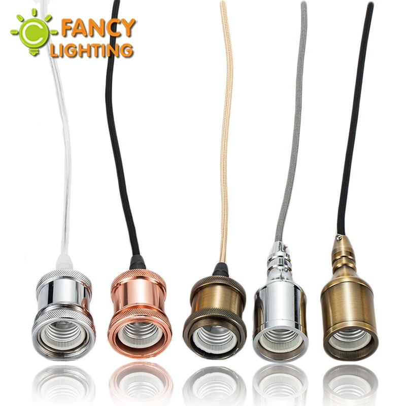 Винтажный подвесной светильник E27 1 м алюминиевый на подвеске для