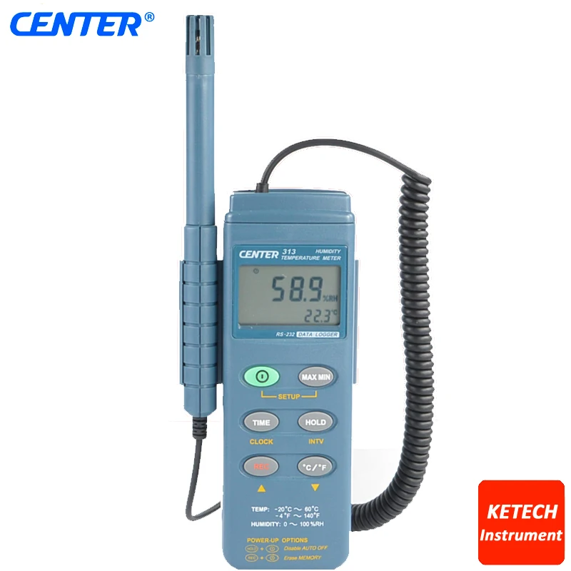 

Handheld Temperature and Humidity Recorder Hygrometer CENTER313